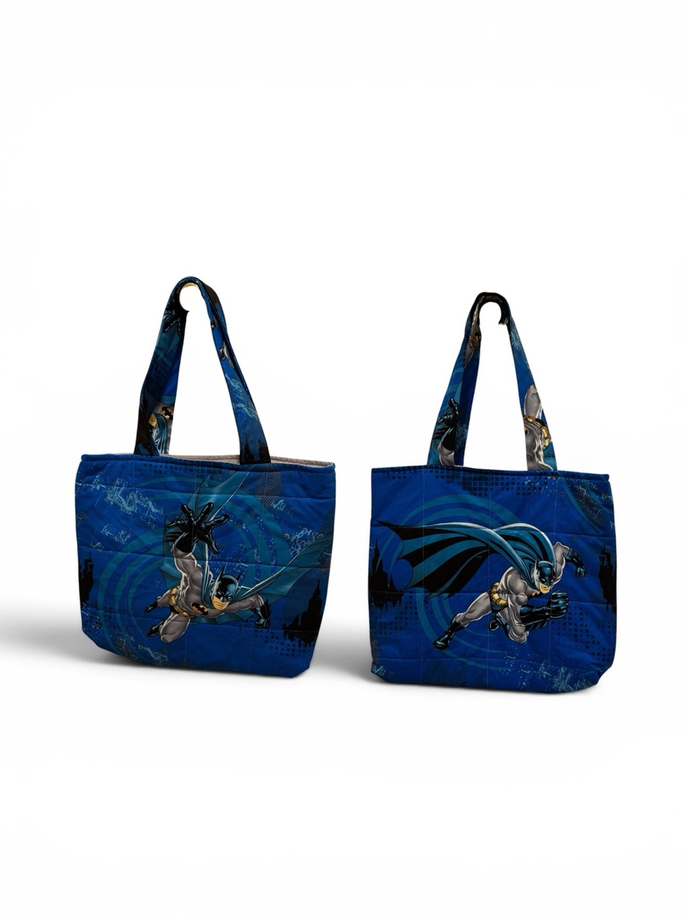 Handmade Batman Graphic Blue Tote Bag